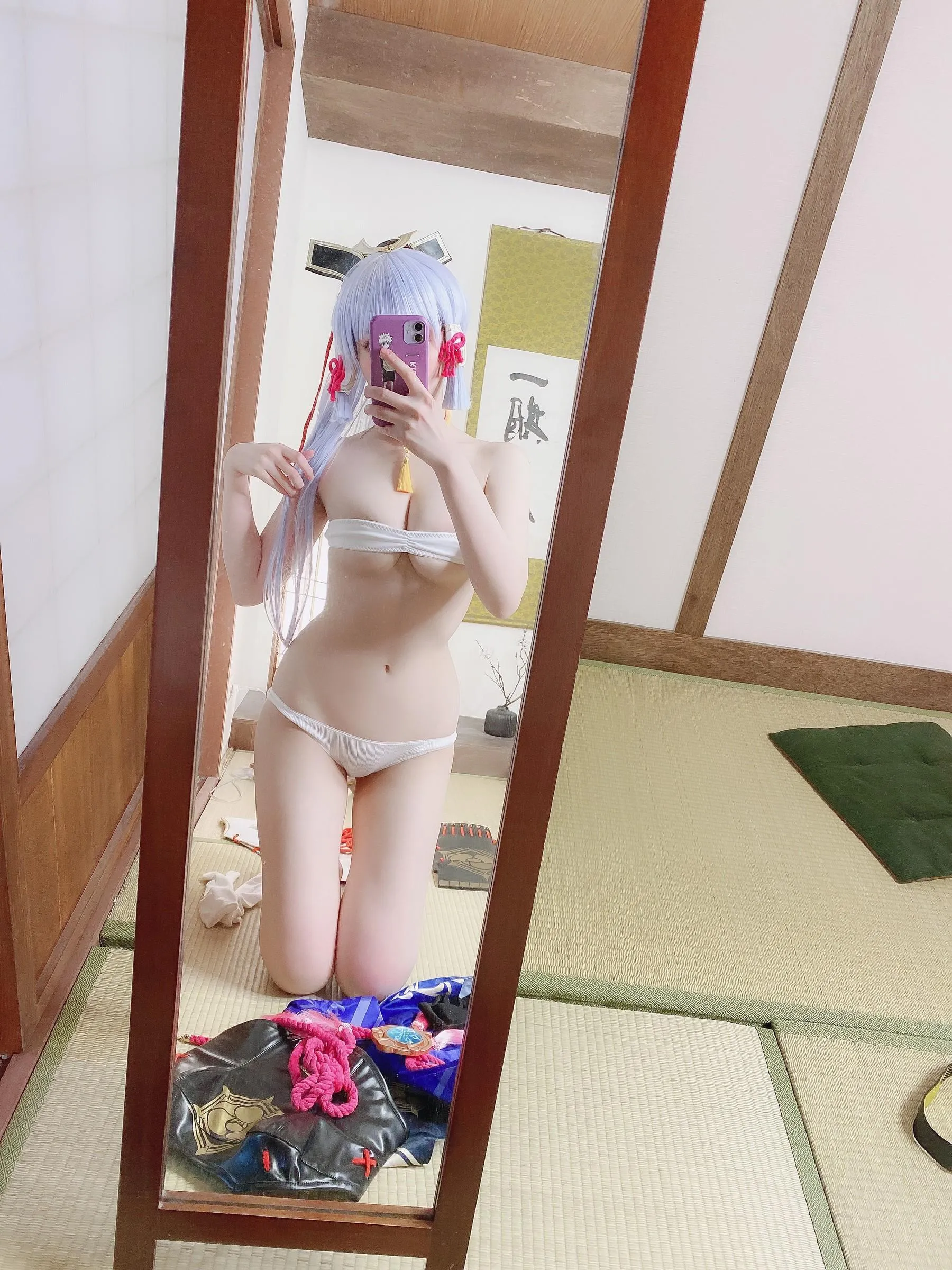 霜月shimo – NO.63 Fantia 2022年12月会员合集5期-2022-12-21 神里綾華　着替中 [14P]插图5